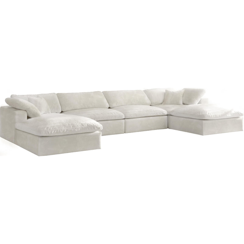 Meridian Cozy Fabric 6 pc Sectional 634Cream-Sec6B IMAGE 1