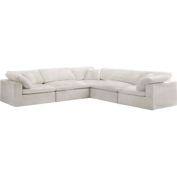 Meridian Cozy Fabric 5 pc Sectional 634Cream-Sec5C IMAGE 1
