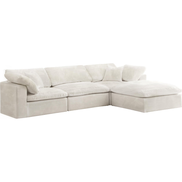Meridian Cozy Fabric 4 pc Sectional 634Cream-Sec4A IMAGE 1