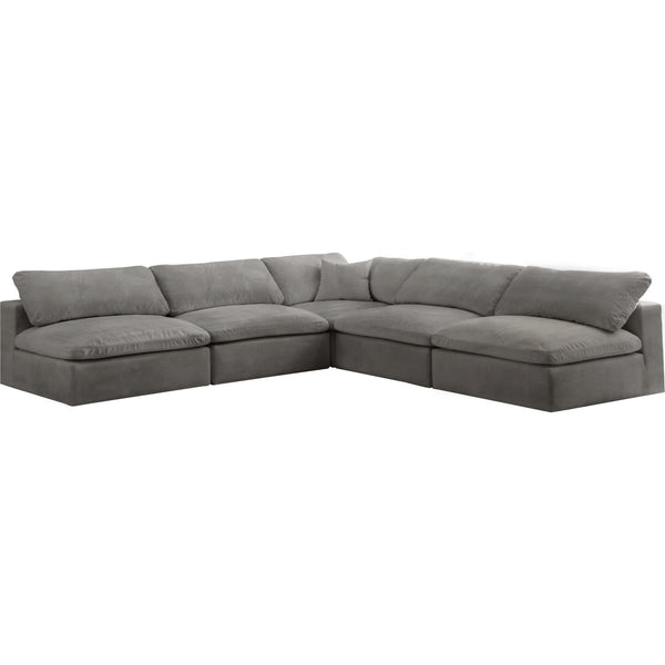 Meridian Cozy Fabric 5 pc Sectional 634Grey-Sec5B IMAGE 1