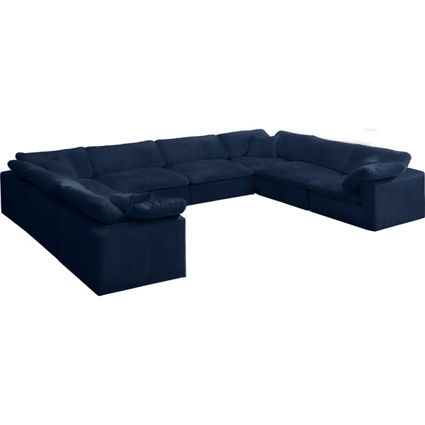 Meridian Cozy Fabric 8 pc Sectional 634Navy-Sec8A IMAGE 1