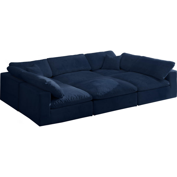 Meridian Cozy Fabric 6 pc Sectional 634Navy-Sec6C IMAGE 1