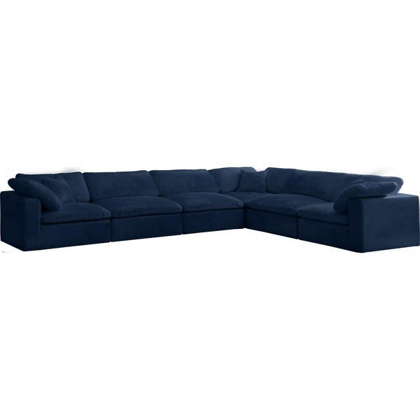 Meridian Cozy Fabric 6 pc Sectional 634Navy-Sec6A IMAGE 1