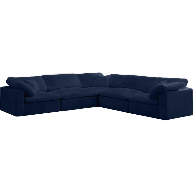 Meridian Cozy Fabric 5 pc Sectional 634Navy-Sec5C IMAGE 1