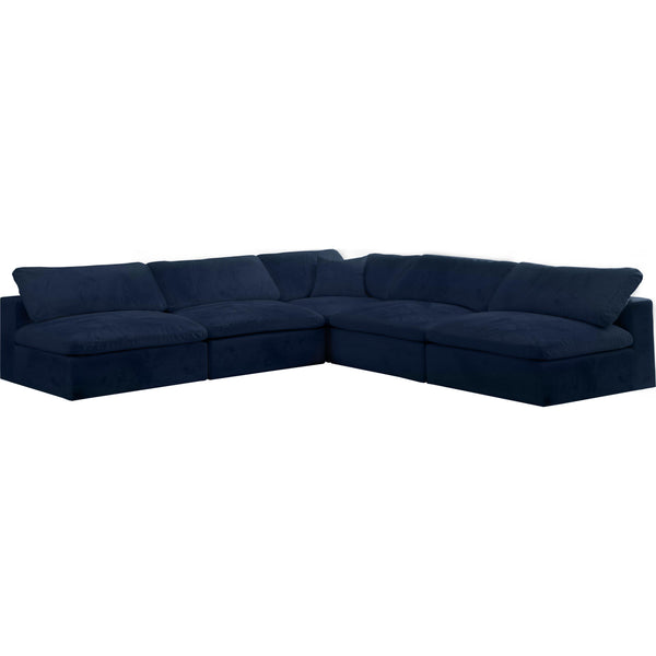 Meridian Cozy Fabric 5 pc Sectional 634Navy-Sec5B IMAGE 1