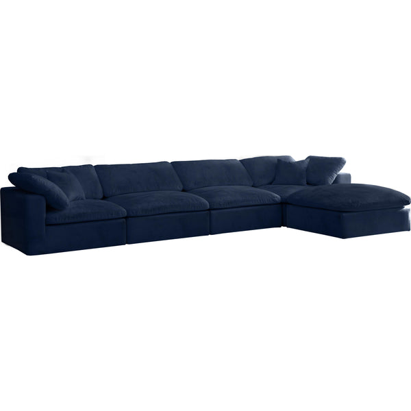 Meridian Cozy Fabric 5 pc Sectional 634Navy-Sec5A IMAGE 1