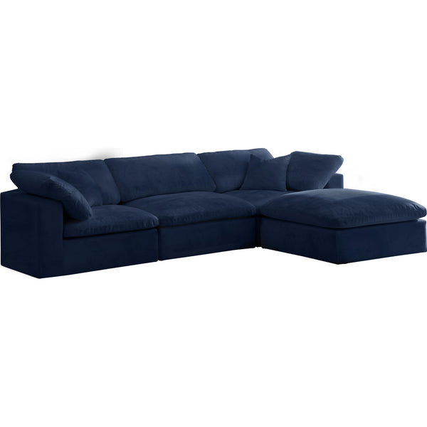Meridian Cozy Fabric 4 pc Sectional 634Navy-Sec4A IMAGE 1