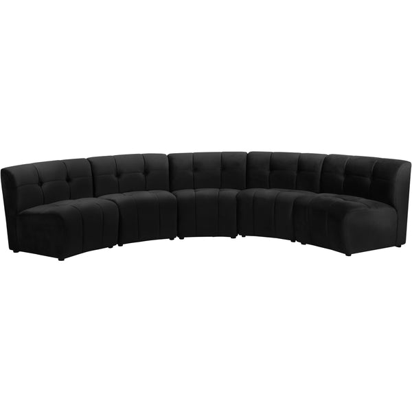 Meridian Limitless Fabric 5 pc Sectional 645Black-5PC IMAGE 1