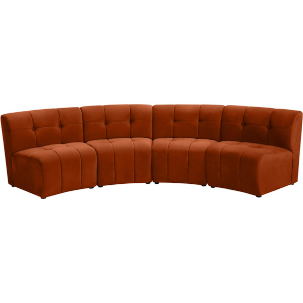 Meridian Limitless Fabric 4 pc Sectional 645Cognac-4PC IMAGE 1