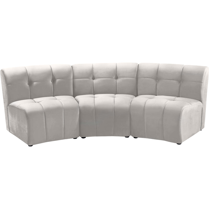 Meridian Limitless Fabric 3 pc Sectional 645Cream-3PC IMAGE 1