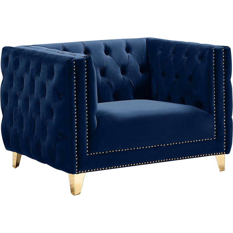 Meridian Michelle Stationary Fabric Chair 652Navy-C IMAGE 1