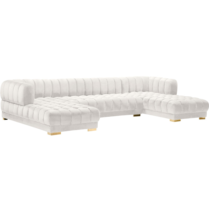Meridian Gwen Fabric 3 pc Sectional 653Cream-Sectional IMAGE 1