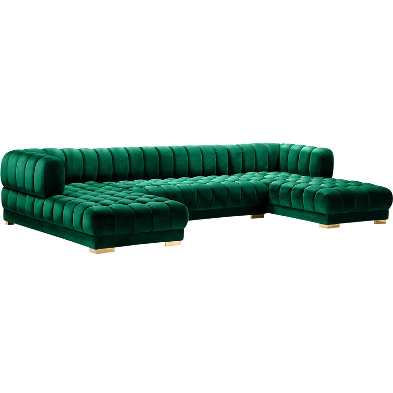 Meridian Gwen Fabric 3 pc Sectional 653Green-Sectional IMAGE 1