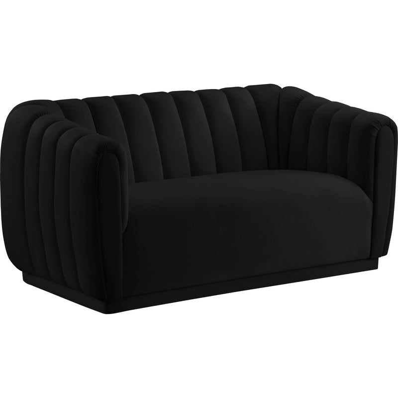 Meridian Dixie Stationary Fabric Loveseat 674Black-L IMAGE 1