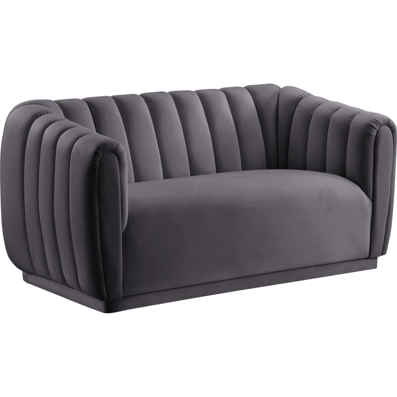 Meridian Dixie Stationary Fabric Loveseat 674Grey-L IMAGE 1