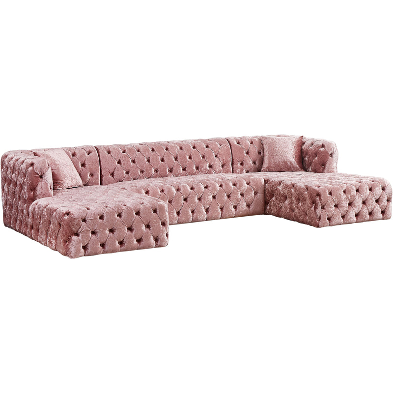 Meridian Coco Fabric 3 pc Sectional 676Pink-Sectional IMAGE 1
