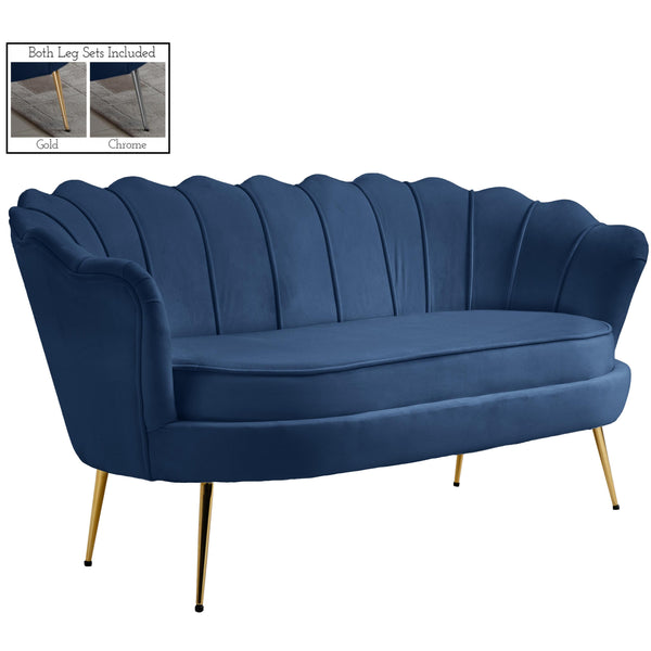 Meridian Gardenia Stationary Fabric Loveseat 684Navy-L IMAGE 1