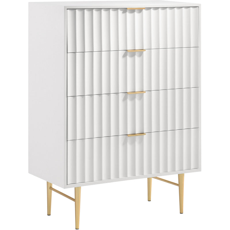 Meridian Modernist 4-Drawer Chest 801White-CH IMAGE 1