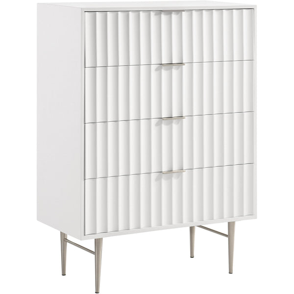 Meridian Modernist 4-Drawer Chest 802White-CH IMAGE 1