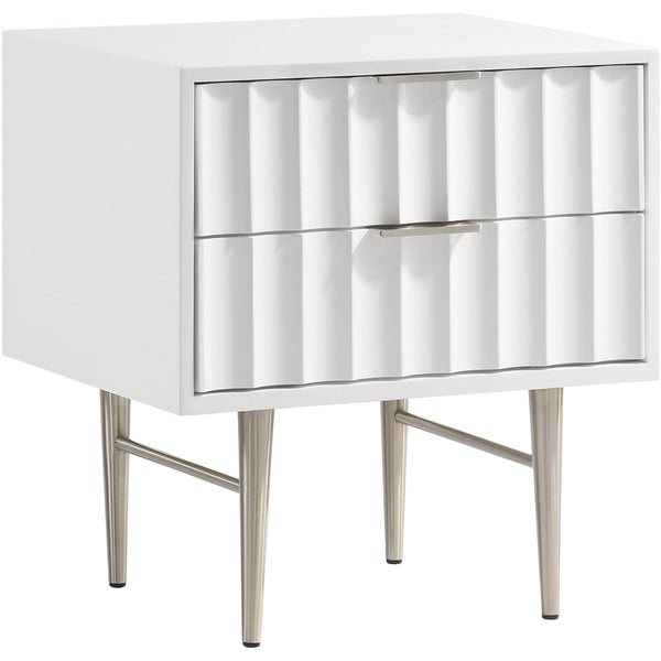 Meridian Modernist 2-Drawer Nightstand 802White-NS IMAGE 1