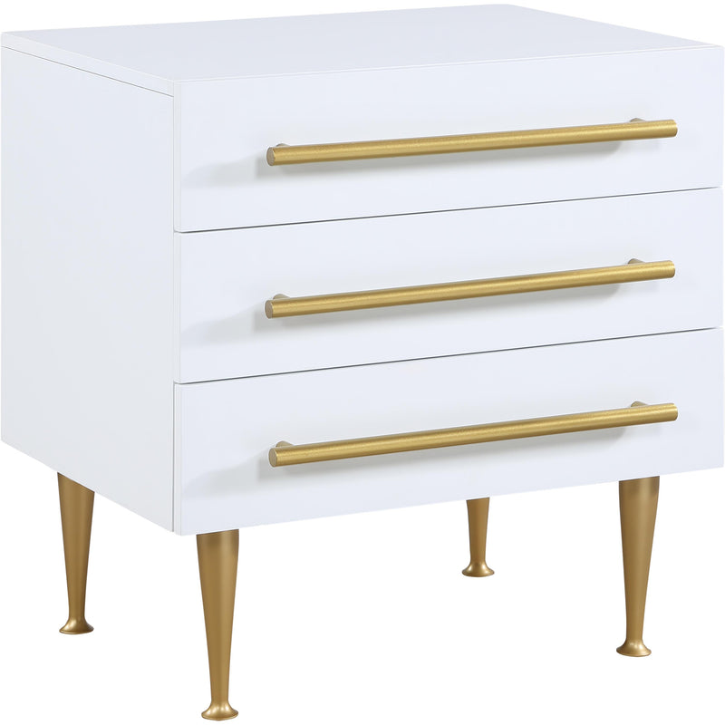 Meridian Marisol 3-Drawer Nightstand 844White-NS IMAGE 1