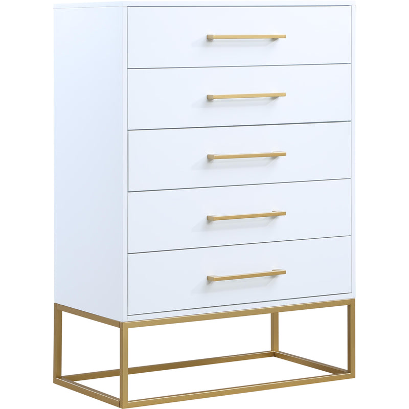 Meridian Maxine 5-Drawer Chest 848White-CH IMAGE 1