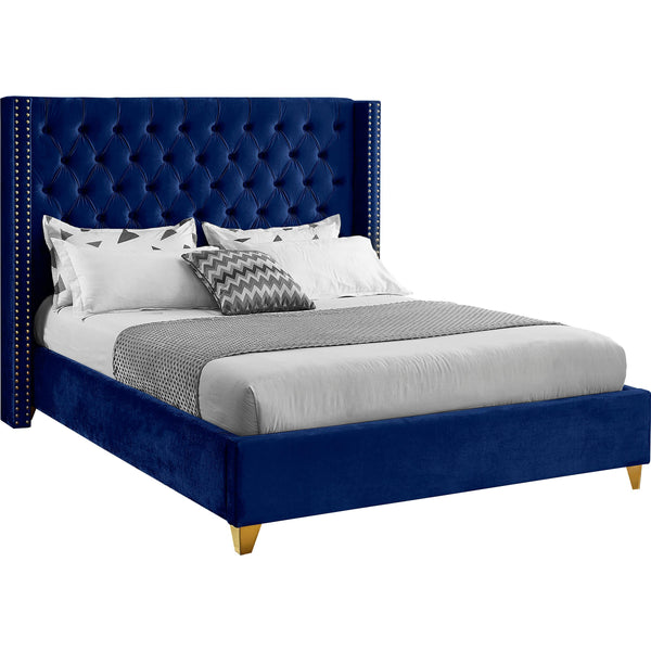 Meridian Barolo Full Upholstered Platform Bed BaroloNavy-F IMAGE 1