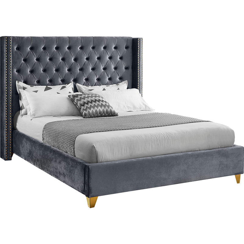 Meridian Barolo King Upholstered Platform Bed BaroloGrey-K IMAGE 1