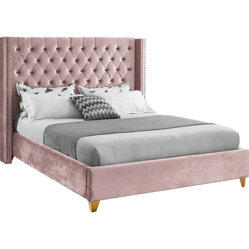 Meridian Barolo King Upholstered Platform Bed BaroloPink-K IMAGE 1