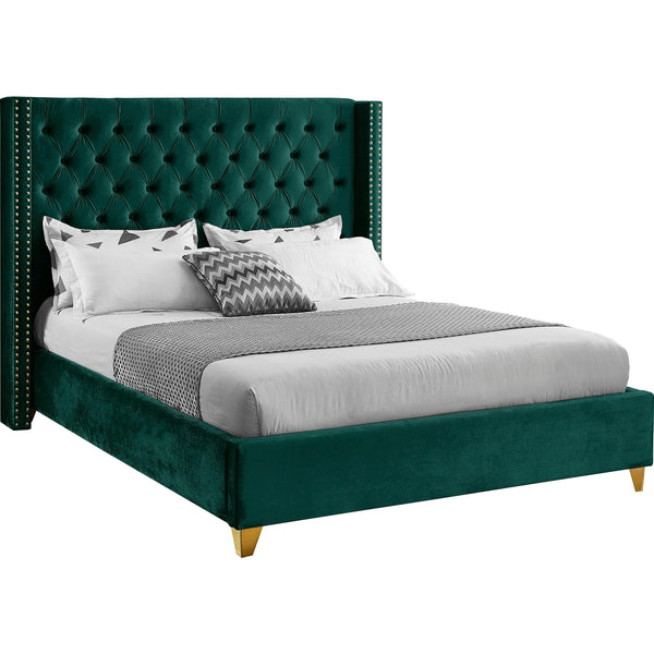 Meridian Barolo Queen Upholstered Platform Bed BaroloGreen-Q IMAGE 1