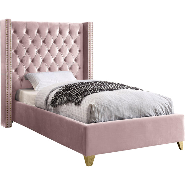 Meridian Barolo Twin Upholstered Platform Bed BaroloPink-T IMAGE 1