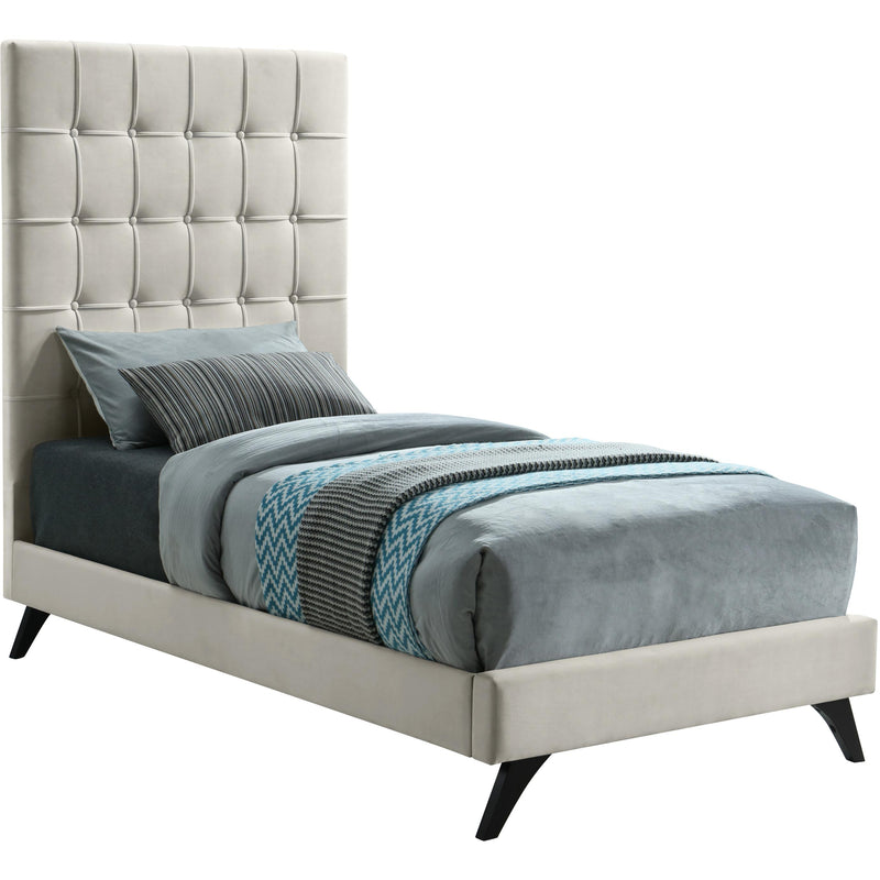 Meridian Elly Twin Upholstered Platform Bed EllyCream-T IMAGE 1