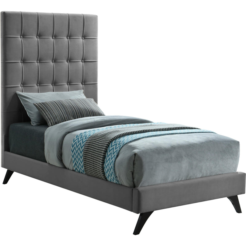 Meridian Elly Twin Upholstered Platform Bed EllyGrey-T IMAGE 1