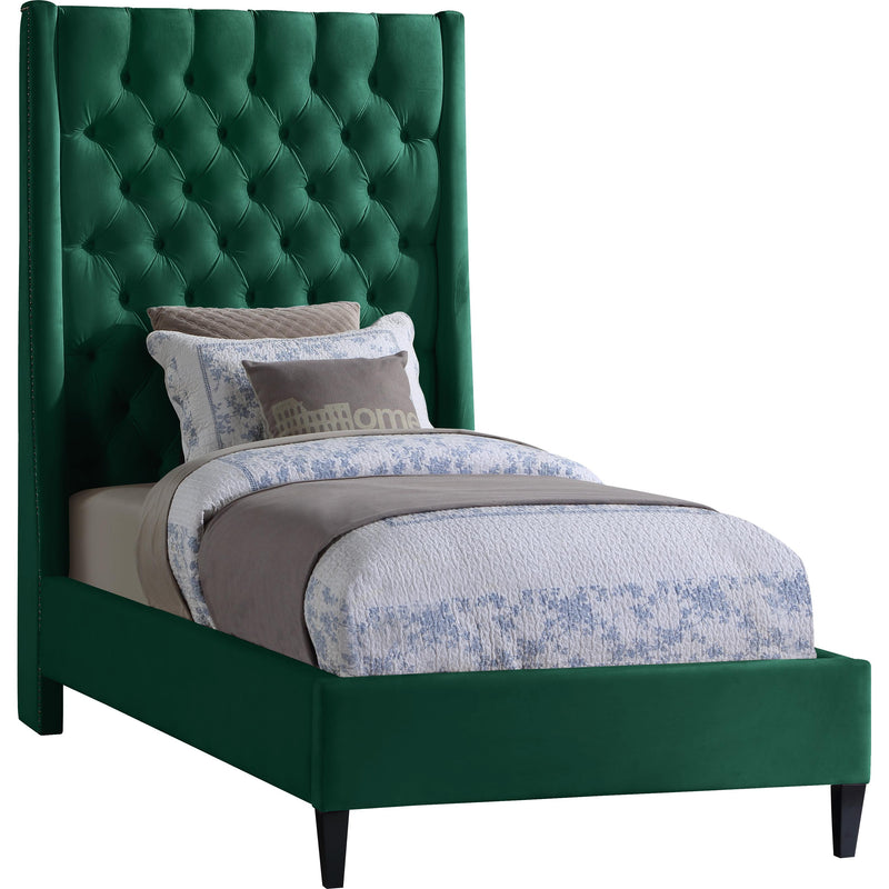 Meridian Fritz Twin Upholstered Platform Bed FritzGreen-T IMAGE 1