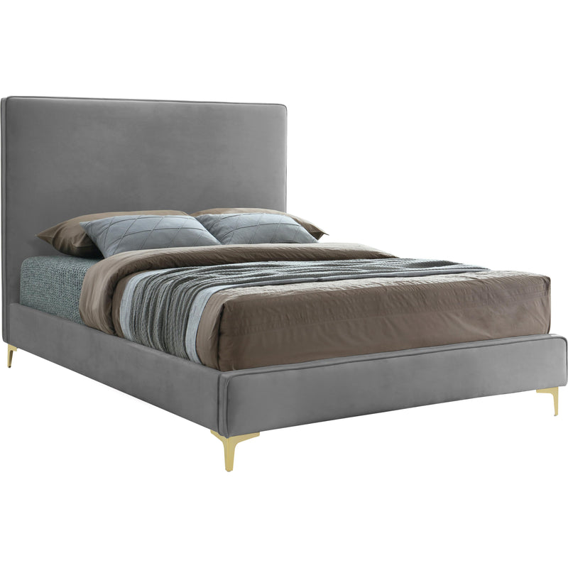 Meridian Geri Queen Upholstered Platform Bed GeriGrey-Q IMAGE 1
