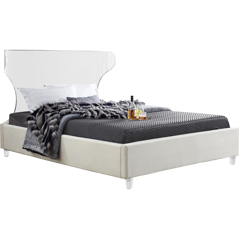 Meridian Ghost King Upholstered Platform Bed GhostCream-K IMAGE 1