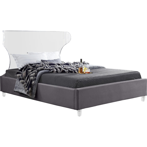 Meridian Ghost Queen Upholstered Platform Bed GhostGrey-Q IMAGE 1