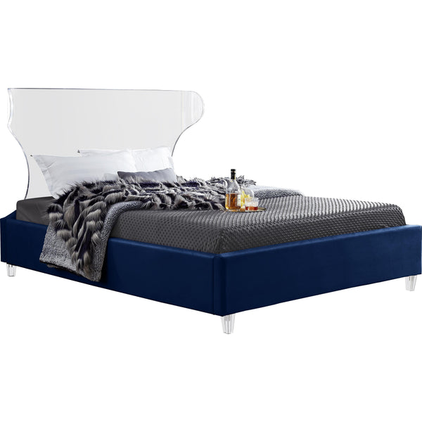 Meridian Ghost Queen Upholstered Platform Bed GhostNavy-Q IMAGE 1