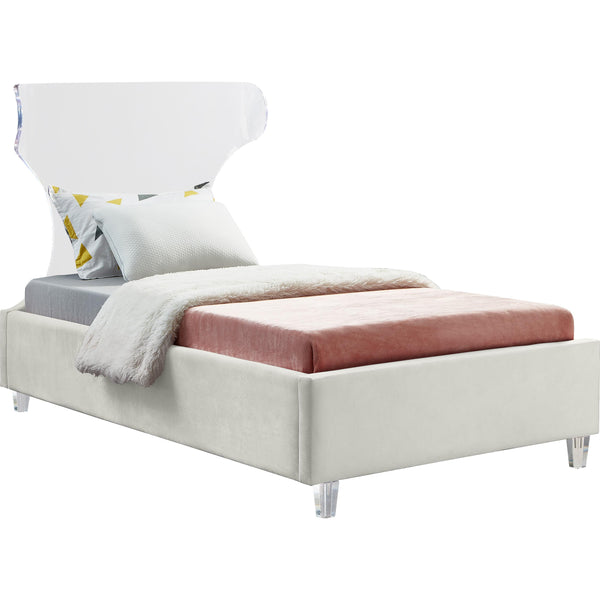 Meridian Ghost Twin Upholstered Platform Bed GhostCream-T IMAGE 1