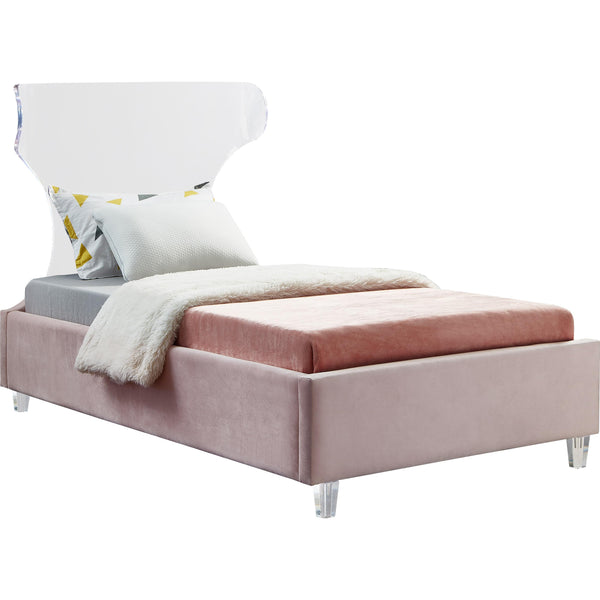 Meridian Ghost Twin Upholstered Platform Bed GhostPink-T IMAGE 1