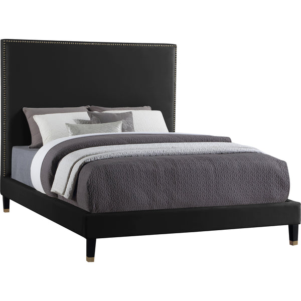Meridian Harlie Queen Upholstered Platform Bed HarlieBlack-Q IMAGE 1