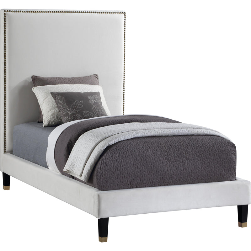 Meridian Harlie Twin Upholstered Platform Bed HarlieCream-T IMAGE 1