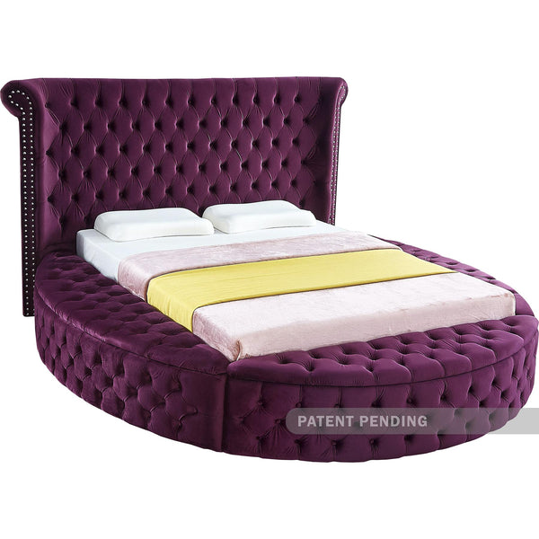 Meridian Luxus Queen Upholstered Platform Bed with Storage LuxusPurple-Q IMAGE 1