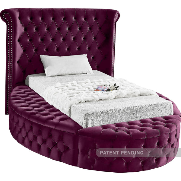 Meridian Luxus Twin Upholstered Platform Bed with Storage LuxusPurple-T IMAGE 1