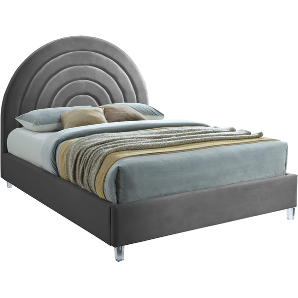 Meridian Rainbow Queen Upholstered Platform Bed RainbowGrey-Q IMAGE 1