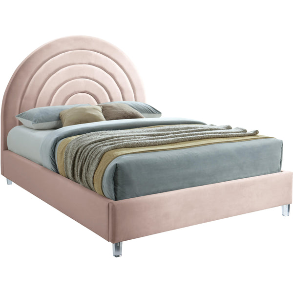 Meridian Rainbow Queen Upholstered Platform Bed RainbowPink-Q IMAGE 1