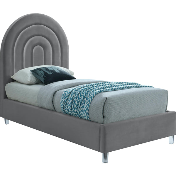 Meridian Rainbow Twin Upholstered Platform Bed RainbowGrey-T IMAGE 1