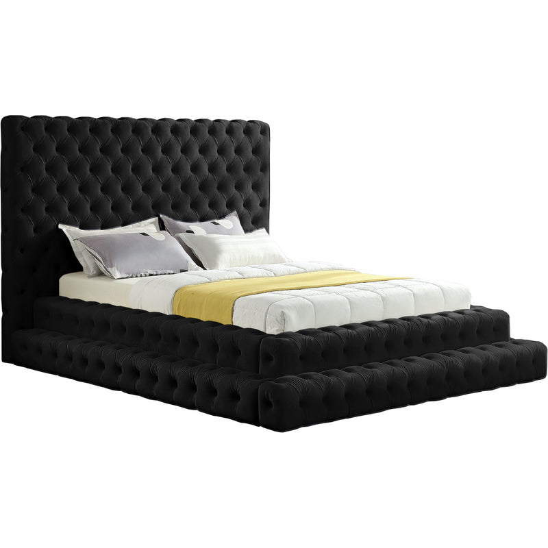 Meridian Revel Queen Upholstered Platform Bed RevelBlack-Q IMAGE 1