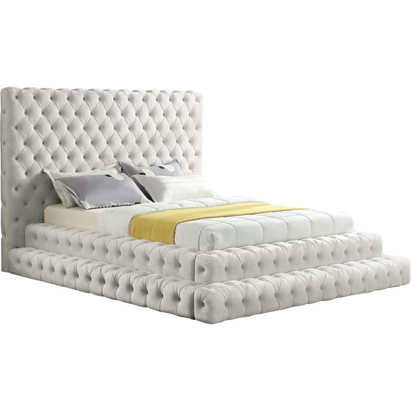 Meridian Revel Queen Upholstered Platform Bed RevelCream-Q IMAGE 1