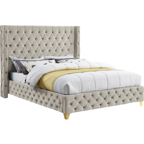 Meridian Savan King Upholstered Platform Bed SavanCream-K IMAGE 1
